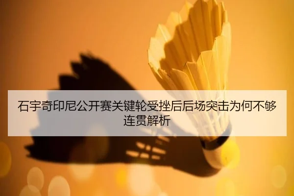 石宇奇印尼公开赛关键轮受挫后后场突击为何不够连贯解析